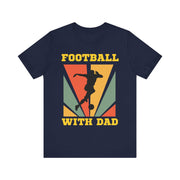 Retro vinvage football with dad graphic Tshirt, loose or slim fit T shirt, quality ink machine washableTee, , taped durable shoulder seams,