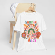 Floral retro rainbows summer vibes t shirt