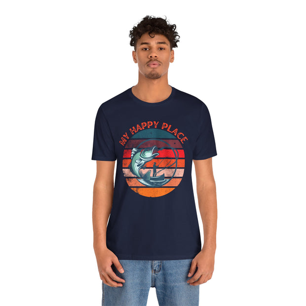 Happy Fishing Unisex Jersey Short Sleeve TShirt,Fishing clothing gift