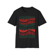 Christmas Wave Font T-Shirt in Festive Red and Green | Holiday Graphic Tee