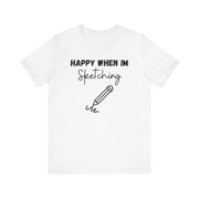 Sketching Unisex Crewneck t shirt, Pencil sketching graphic Tshirt, Gift for Artist , Gift for Sketcher, Charcoal sketcher gift,Watercolour