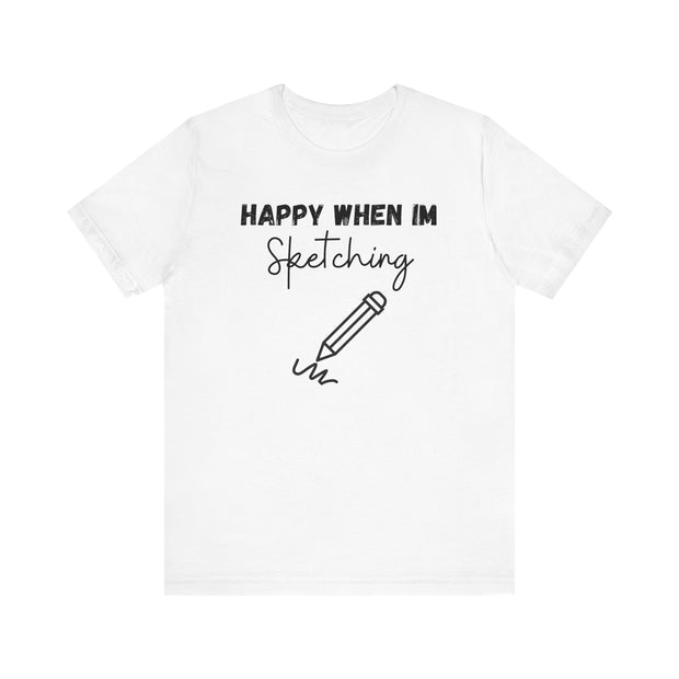Sketching Unisex Crewneck t shirt, Pencil sketching graphic Tshirt, Gift for Artist , Gift for Sketcher, Charcoal sketcher gift,Watercolour
