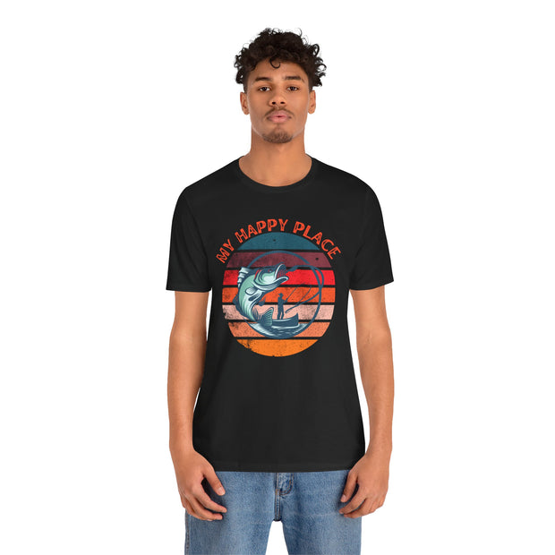 Happy Fishing Unisex Jersey Short Sleeve TShirt,Fishing clothing gift