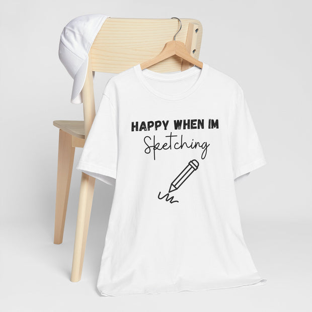 Sketching Unisex Crewneck t shirt, Pencil sketching graphic Tshirt, Gift for Artist , Gift for Sketcher, Charcoal sketcher gift,Watercolour
