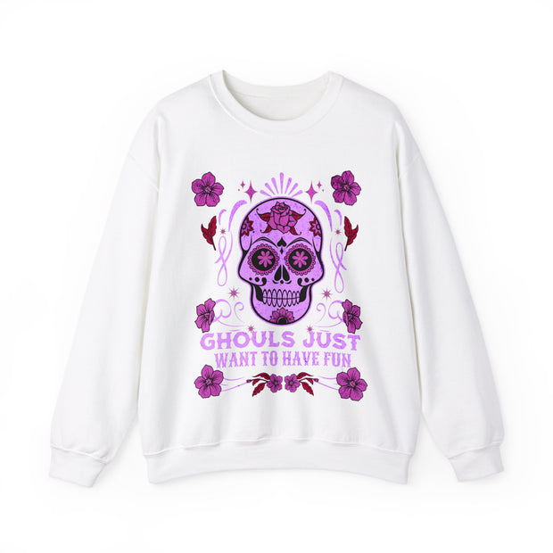 Copy of Skull sweatshirt halloween and beyond, cute ladies Halloween sweatshirt Crewneck Sweatshirt