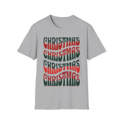 Christmas Wave Font T-Shirt in Festive Red and Green | Holiday Graphic Tee