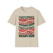 Christmas Wave Font T-Shirt in Festive Red and Green | Holiday Graphic Tee