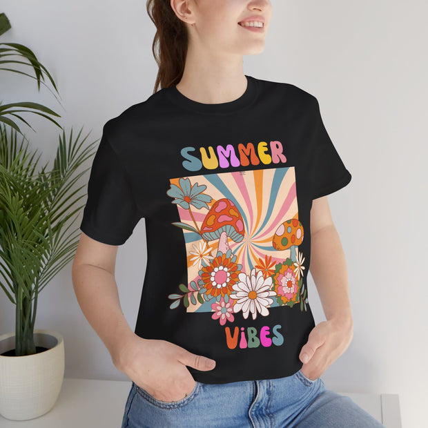 Floral retro summer vibes t shirt