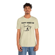 Surfing Graphic unisex Crewneck Tshirt, Gift for Surfer, Surf Van Life Tee, Surfer clothing, Surfer Dry Shirt, Hang Loose Surfer Shirt
