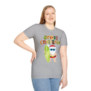 Merry Christmas Surfing Santa Crew tshirt gift for Him