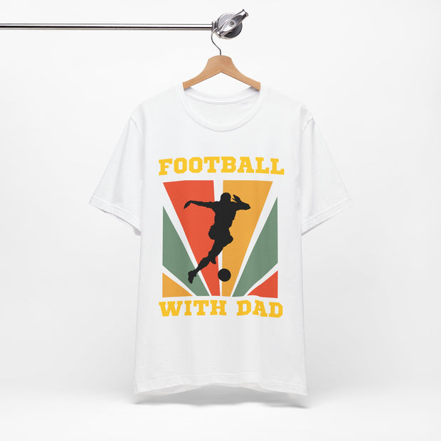 Retro vinvage football with dad graphic Tshirt, loose or slim fit T shirt, quality ink machine washableTee, , taped durable shoulder seams,