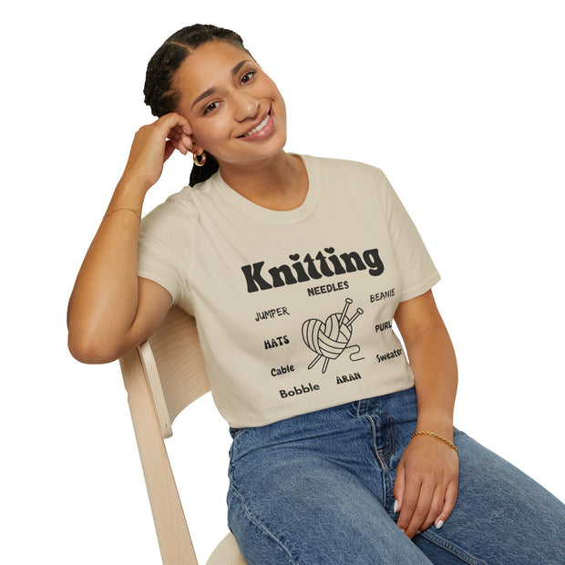Knitting Heart Unisex Crewneck tshirt,Hats Jumper, Knitting pattern heart antler, Knitting Gift, gifts for crafters, Jumbo knitters Birthday present, Knit and Natter