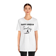 Surfing Graphic unisex Crewneck Tshirt, Gift for Surfer, Surf Van Life Tee, Surfer clothing, Surfer Dry Shirt, Hang Loose Surfer Shirt