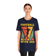 Retro vinvage football with dad graphic Tshirt, loose or slim fit T shirt, quality ink machine washableTee, , taped durable shoulder seams,