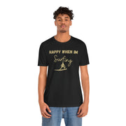 Surfing Graphic unisex Crewneck Tshirt, Gift for Surfer, Surf Van Life Tee, Surfer clothing, Surfer Dry Shirt, Hang Loose Surfer Shirt