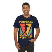 Retro vinvage football with dad graphic Tshirt, loose or slim fit T shirt, quality ink machine washableTee, , taped durable shoulder seams,