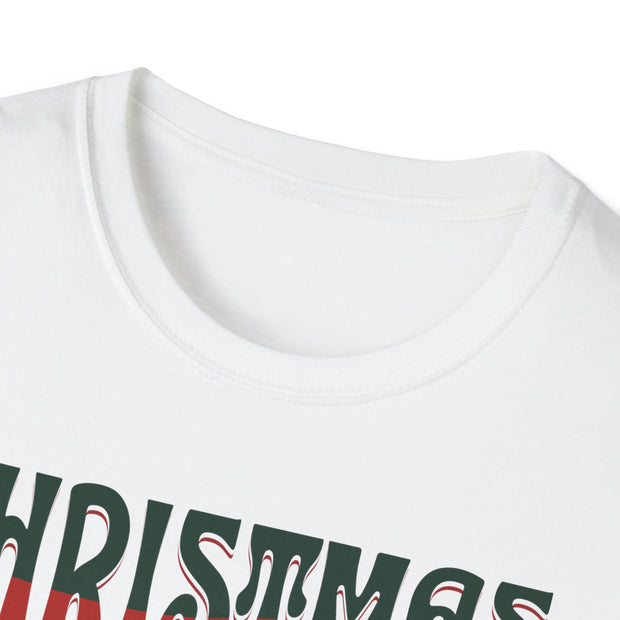 Christmas Wave Font T-Shirt in Festive Red and Green | Holiday Graphic Tee