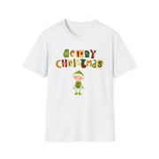 Merry Christmas Trendy Retro font elf unisex Crew tshirt gift for auntie