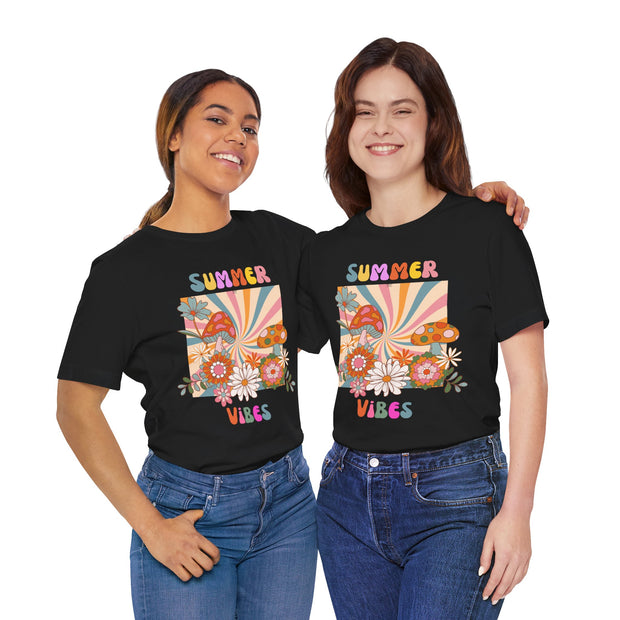 Floral retro summer vibes t shirt