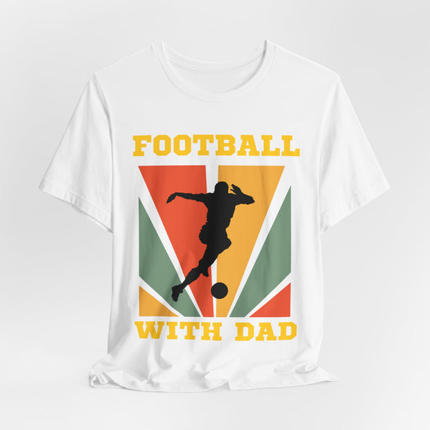 Retro vinvage football with dad graphic Tshirt, loose or slim fit T shirt, quality ink machine washableTee, , taped durable shoulder seams,