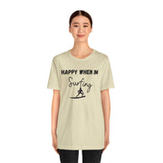Surfing Graphic unisex Crewneck Tshirt, Gift for Surfer, Surf Van Life Tee, Surfer clothing, Surfer Dry Shirt, Hang Loose Surfer Shirt