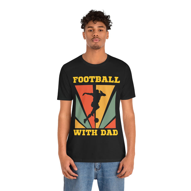 Retro vinvage football with dad graphic Tshirt, loose or slim fit T shirt, quality ink machine washableTee, , taped durable shoulder seams,