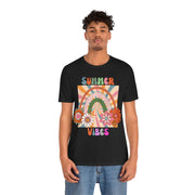 Floral retro rainbows summer vibes t shirt