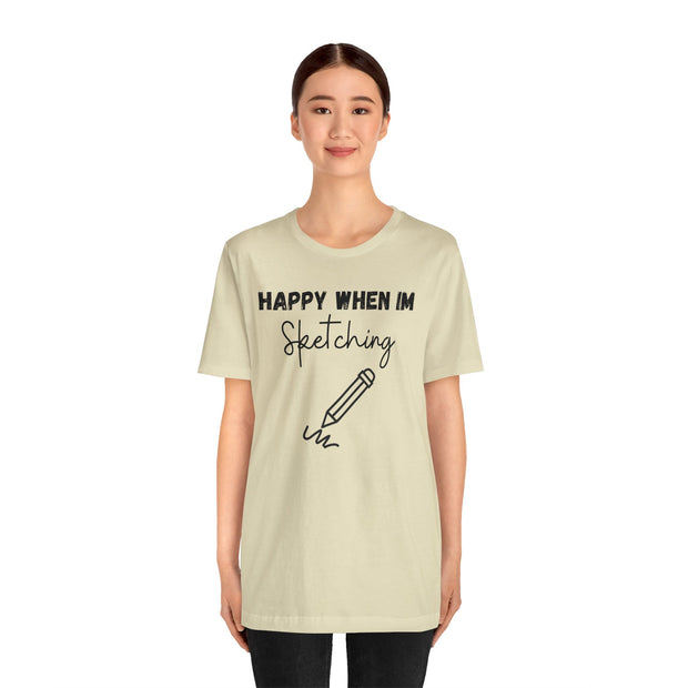 Sketching Unisex Crewneck t shirt, Pencil sketching graphic Tshirt, Gift for Artist , Gift for Sketcher, Charcoal sketcher gift,Watercolour