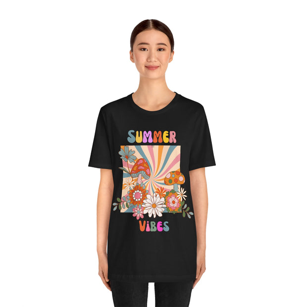 Floral retro summer vibes t shirt