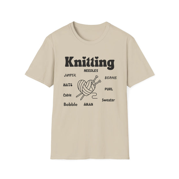 Knitting Heart Unisex Crewneck tshirt,Hats Jumper, Knitting pattern heart antler, Knitting Gift, gifts for crafters, Jumbo knitters Birthday present, Knit and Natter