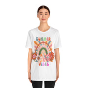 Floral retro rainbows summer vibes t shirt