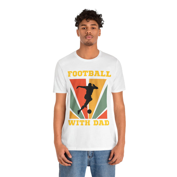 Retro vinvage football with dad graphic Tshirt, loose or slim fit T shirt, quality ink machine washableTee, , taped durable shoulder seams,