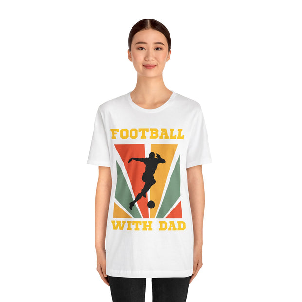 Retro vinvage football with dad graphic Tshirt, loose or slim fit T shirt, quality ink machine washableTee, , taped durable shoulder seams,