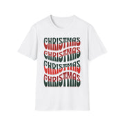 Christmas Wave Font T-Shirt in Festive Red and Green | Holiday Graphic Tee