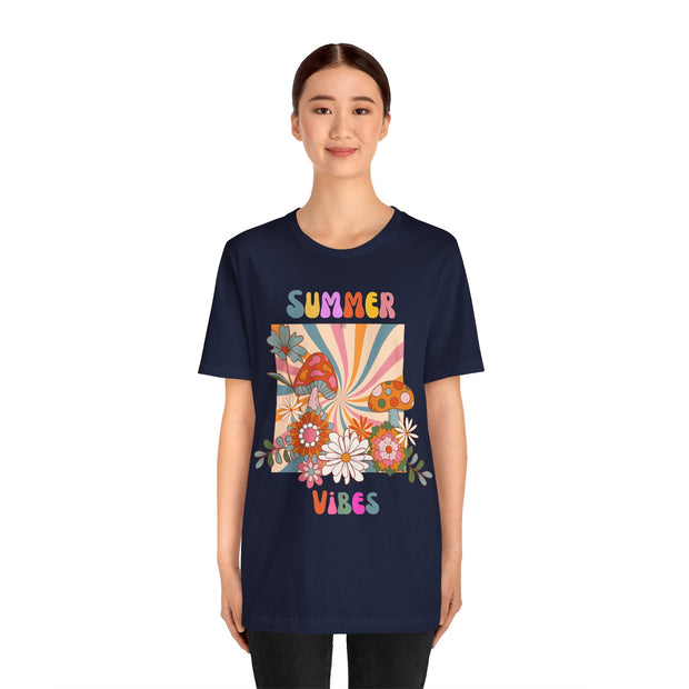 Floral retro summer vibes t shirt