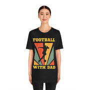 Retro vinvage football with dad graphic Tshirt, loose or slim fit T shirt, quality ink machine washableTee, , taped durable shoulder seams,