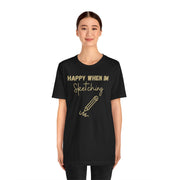 Sketching Unisex Crewneck t shirt, Pencil sketching graphic Tshirt, Gift for Artist , Gift for Sketcher, Charcoal sketcher gift,Watercolour