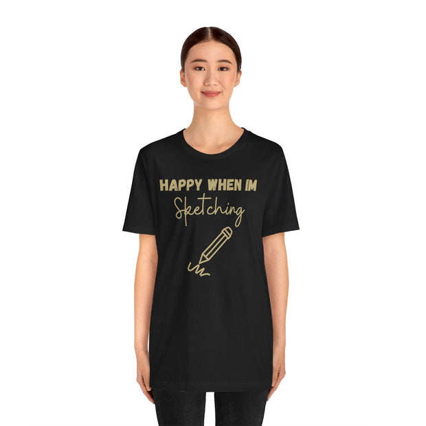 Sketching Unisex Crewneck t shirt, Pencil sketching graphic Tshirt, Gift for Artist , Gift for Sketcher, Charcoal sketcher gift,Watercolour