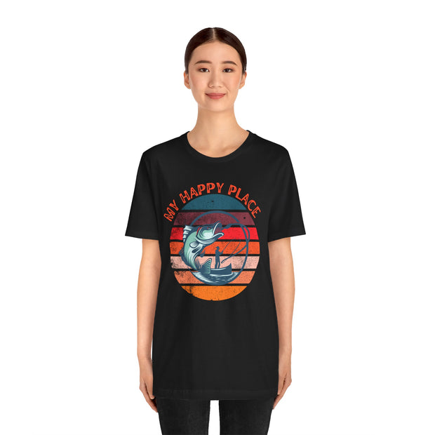 Happy Fishing Unisex Jersey Short Sleeve TShirt,Fishing clothing gift