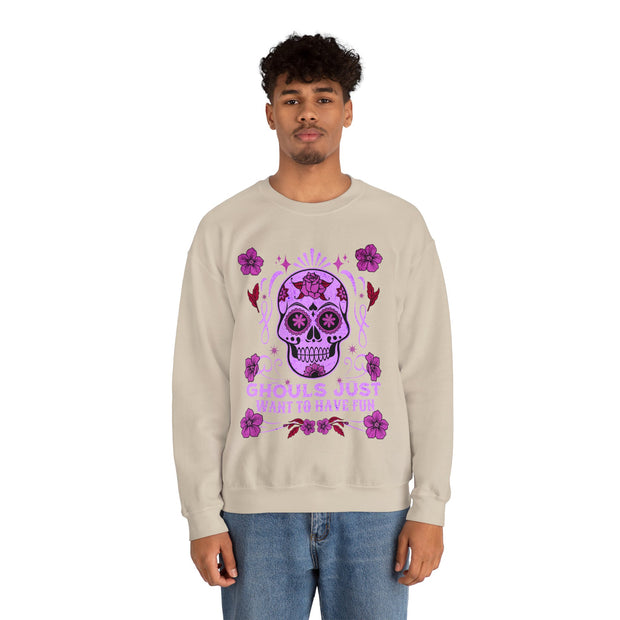 Copy of Skull sweatshirt halloween and beyond, cute ladies Halloween sweatshirt Crewneck Sweatshirt