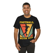 Retro vinvage football with dad graphic Tshirt, loose or slim fit T shirt, quality ink machine washableTee, , taped durable shoulder seams,