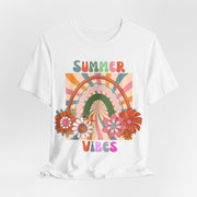 Floral retro rainbows summer vibes t shirt