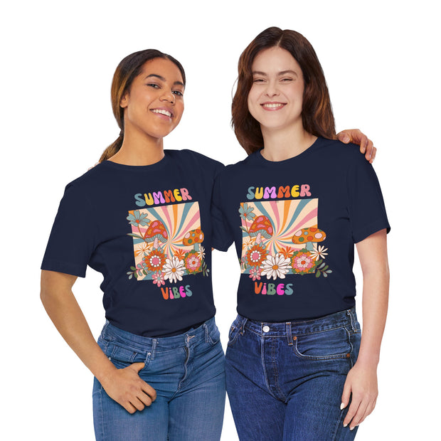 Floral retro summer vibes t shirt