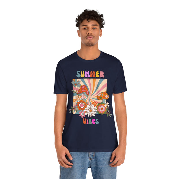 Floral retro summer vibes t shirt