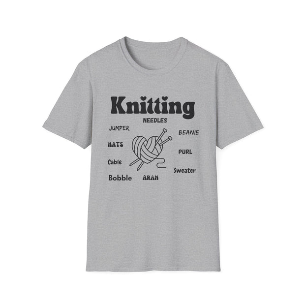 Knitting Heart Unisex Crewneck tshirt,Hats Jumper, Knitting pattern heart antler, Knitting Gift, gifts for crafters, Jumbo knitters Birthday present, Knit and Natter