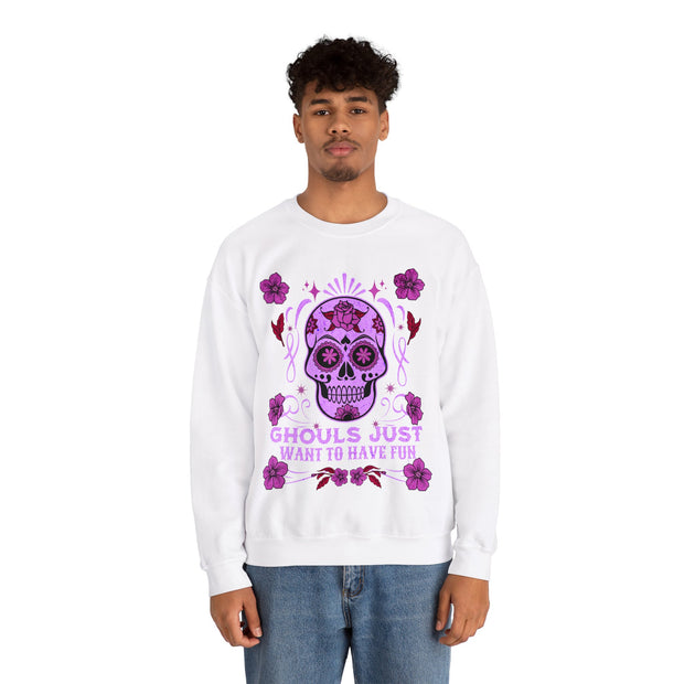 Copy of Skull sweatshirt halloween and beyond, cute ladies Halloween sweatshirt Crewneck Sweatshirt