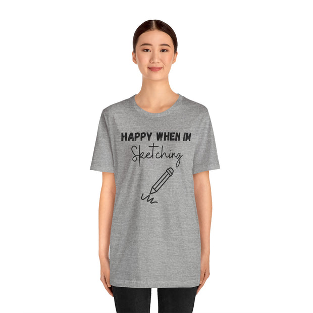 Sketching Unisex Crewneck t shirt, Pencil sketching graphic Tshirt, Gift for Artist , Gift for Sketcher, Charcoal sketcher gift,Watercolour
