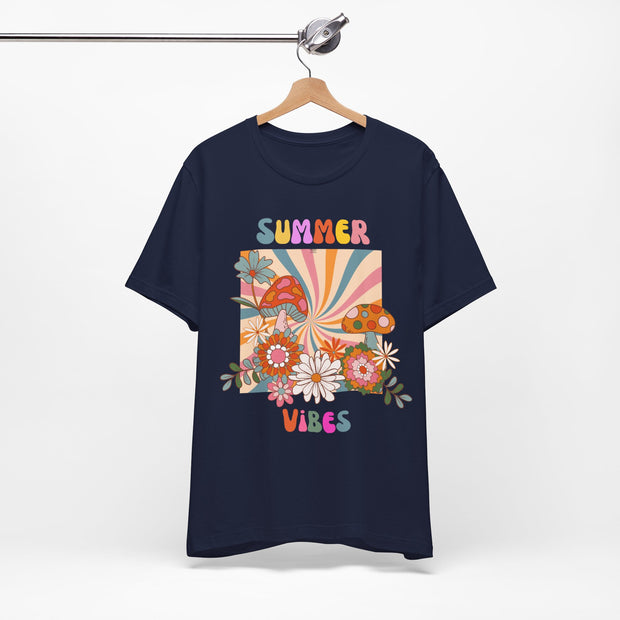 Floral retro summer vibes t shirt