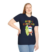 Merry Christmas Surfing Santa Crew tshirt gift for Him