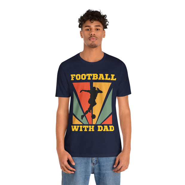 Retro vinvage football with dad graphic Tshirt, loose or slim fit T shirt, quality ink machine washableTee, , taped durable shoulder seams,